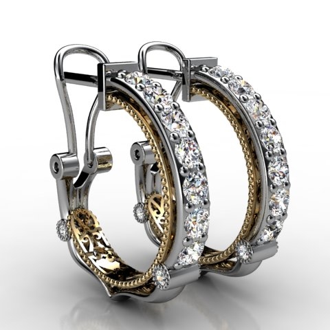 18k White Gold Earring 1.262ct - 3600632-18kw